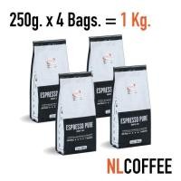 ราคา เมล็ดกาแฟคั่ว Espresso Pure by NLCOFFEE (250กรัม 4แพ็ค) กาแฟโรบัสต้า100% (2290938527)