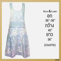 ราคา ซื้อ1แถม2USED Ralph Lauren - Denim Floral Overalls | เอี๊ยมยีนส์ สีขาว แขนกุด ลายดอก แท้ มือสอง เอี๊ยมกระโปรง (2669158413)