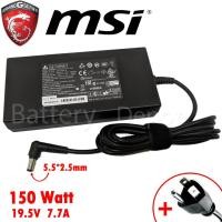 ราคา MSI AC Adapter ของแท้ 19.5V/7.7A 150W หัวขนาด 5.5*2.5mm สายชาร์จ MSI GT680 GP62M GF62 GS40 อะแดปเตอร์ (1477299078)
