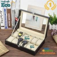 ราคา กล่องนาฬิกา กล่องเก็บนาฬิกาข้อมือ กล่องใส่นาฬิกา 3/6/10/12 เรือน ฝากระจก กล่องใส่เครื่องประดับ Leather Watch Box (1521933701)