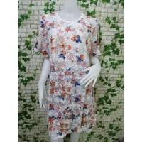 ราคา เดรสลูกไม้ เดรสยาว เดรสพิมพลาย รอบอก46_xl#46100ลายดอก (2651600245)