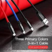 ราคา Baseus สายเคเบิ้ล 3in1 ไมโคร + ไฟ + Type-C 3.5 A 1.2 เมตร (3010778125)