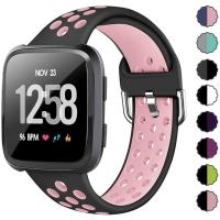 ราคา สายนาฬิกาข้อมือซิลิโคนแบบนุ่มระบายอากาศสําหรับ Fitbit Versa / Versa 2/Versa Lite (3940924081)