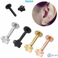 ราคา Karen เครื่องประดับเหล็ก Labrets Lip Barbell ต่างหูกระดุม 2ชิ้น (3550179827)