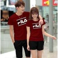 ราคา เสื้อผ้าคู่ CP PD ลายทาง FILA MAROON LT COMBED MAROON สําหรับคู่รัก (2939311869)
