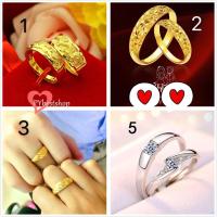 ราคา ❐ไตล์มี 5แบบให้เลือก แหวนทอง 2 ชิ้น / ชุด แหวนทองชุบ ปรับขนาดเท่ากับนิ้วได้ แหวนแต่งงาน แหวนคู่แหวนสร้อยคอ✨ (2957448947)