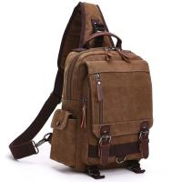 ราคา ZUO LUN DUO กระเป๋าแคนวาส กระเป๋าคาดอก สะพายไขว้หลัง กระเป๋าแฟชั่นผู้ชาย Retro Canvas Crossbody Chest Bag รุ่น 8596 (3515543841)