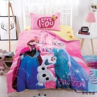 ราคา 3IN1 ชุดเครื่องนอนผ้าปูที่นอนลายการ์ตูน Frozen Queen/Single ผ้าฝ้าย Cadar (2941549593)
