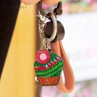 ราคา [Alo]-4ชิ้น DIY พวงกุญแจเพชรจี้กระบองเพชรสําหรับติดตกแต่งกระเป๋า (5785489156)