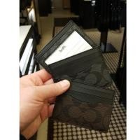 ราคา พร้อมส่ง แท้ % New Coach กระเป๋า ใส่บัตร ผู้ชาย SLIM CARD CASE (COACH F58110) มี 2 สี เทาดำ/ น้ำตาล (2320390050)