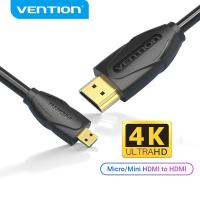 ราคา Vention สายแปลงภาพ Micro HDMI to HDMI สายเคเบิ้ล 4K 3D 1080P adapter ใช้ต่อกล้อง,Gopro, แท็บเล็ต (2880631069)