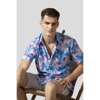 ราคา ARROW MEN PRINT SHIRT สำหรับผู้ชาย เสื้อเชิ้ตลายพิมพ์แขนสั้นสีม่วง ทรง COMFORT FIT รหัส AW4B6VI (8035460691)