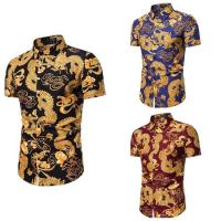 ราคา เสื้อเชิ้ตแขนสั้น พิมพ์ลายมังกร แฟชั่น สำหรับผู้ชาย (2399609174)