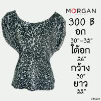 ราคา ซื้อ200แถม300USED Morgan - Black Leopard Blouse | เสื้อแขนสั้นสีดำ สีเทา ลายเสือ เสื้อคอปาด ระบาย สายฝอ แท้ มือสอง (915519289)