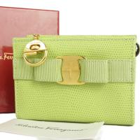 ราคา แท้ 100% Salvatore Ferragamo สินค้าแบรนด์เนมมือสอง สินค้ามือสองสภาพดี Logos Lizard Embossed Leather Mini Pouch F/S 11668bkac (3634558841)