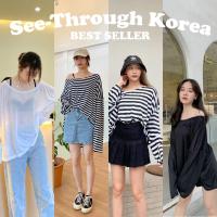 ราคา LADIESCLOTHESS พร้อมส่ง LC085 see through Korea เสื้อซีทรู ทรง Oversize ตัวใหญ่ ใส่สวย เสื้อชีฟอง (6389913855)