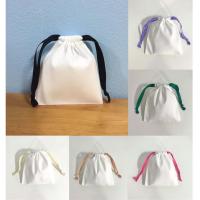 ราคา ถุงผ้าหูรูดผ้าดิบลายสอง เชือกสี 5x6 นิ้ว 7x8 นิ้ว (6679849615)