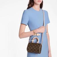 ราคา Louis Vuitton แบบใหม่ กระเป๋า LV กระเป๋าถือ NANO SPEEDY กระเป๋าสะพายสุภาพสตรี ผ้าใบ Monogram ของแท้ 100 (6972249810)