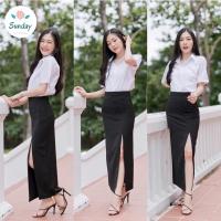 ราคา กระโปรงทรงเอยาว36 มีผ่าหน้ากับผ่าหลัง ผ้าฮานาโกะ กระโปรงนักศึกษาทรงเอยาว36 (6734174756)