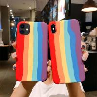ราคา 008 i Phone เคสกำมะหยี่สีรุ้ง ไอโฟนi6 6s 6plus 6s i7 i8 7plus 8 X XR Xs max iphone11 pro max สายรุ้ง 008 (4264841961)