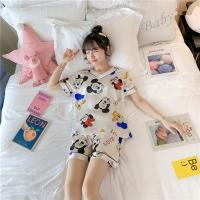 ราคา M 5XL ชุดนอนผ้าซาตินคอวี ผ้าซาตินนุ่ม ขาสั้น เสื้อ (7544286065)