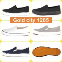 ราคา Gold city 1285 รองเท้าผ้าใบสวมโกลด์ซิตี้ สีดำ ขาว เทา กรม ดำล้วน ทรงสลิปออน slip on Goldcity โกลซิตี้ ขอบนวม อย่างดี หนา (5685303030)