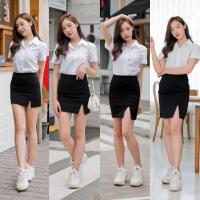 ราคา กระโปรงทรงเอ กระโปรงนักศึกษาทรงเอ ทรงเอ ยาว 14 20 ผ่าหน้า (5762859997)