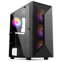 ราคา CASE เคส PLENTY รุ่น K17T BLACK ATX M ATX มีพัดลม RGB 12Cm (8338883686)