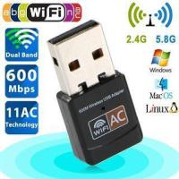 ราคา Dual Band 600Mbps 2 4GHz 5GHz USB Wireless Adapter Wifi Antenna 802 11a B G N Ac WiFi USB Adapter For MAC Windows Black (2179020688)