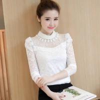 ราคา Miki Shop พร้อมส่ง เสื้อลูกไม้แขนยาว อก38นิ้ว เสื้อแขนยาวลูกไม้สีขาวดำ เสื้อลูกไม้คอมุก เนื้อผ้านิ่มมาก 55 (6202003008)