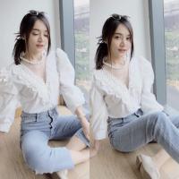 ราคา mayylody เสื้อลูกไม้ เเต่งซีทรูอก เซ็กซี่เบาๆๆ เสื้อสีขาว ชุดสีขาว เสื้อลูกไม้สีขาว เสื้อครอปท็อป ลูกไม้ (9318696526)