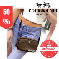 ราคา พร้อมส่งไม่ต้องรอ Special offer SALEFF50 COACH CROSSBODY POUCH IN SIGNATURE CANVAS COACH2ซิป ทรงกล่อง1973 1962 (5215852454)