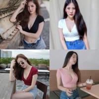 ราคา Spinny House เสื้อยืดนมโต ครอปไขว้หน้า เสื้อครอป แขนสั้น รุ่นฮิตติดลมบน ใส่ไม่มีเอ้าท์ MM 121 (6154753697)