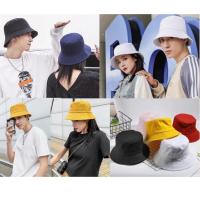 ราคา w หมวกบักเก็ต สีพื้น หมวกปีกรอบ Bucket hat หมวกกันแดด (7719992792)