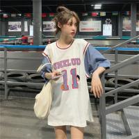ราคา T OK ใหม่ เสื้อกล้ามบาส ปาดไหล่สตรีทกีฬา oversize แขนกุดฮิปฮอป (8287296171)