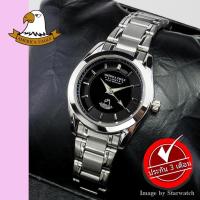 ราคา AMERICA EAGLE นาฬิกาข้อมือผู้หญิง สายสแตนเลส รุ่น AE024L Silver Black (1620935633)