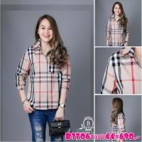 ราคา Blueberry Nights B3706 เสื้อผ้าคอตต้อนธรรมชาติเนื้อดี ดีเทลเสื้อเชิ้ตกระดุมหน้ายาวตลอด Lovely Catty (5893291408)