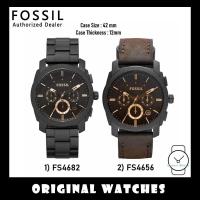 ราคา พร้อมสต็อก Original Fossil Mid Size Chronograph Brown Leather Watch 42mm FS4656 FS4682 (6213043425)