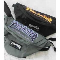 ราคา กระแสญี่ปุ่นจุดใหม่ THRASHER เปลวไฟร้อยทาวเวอร์กระเป๋าสะพายข้างเดียวแบบสบาย ๆ กระเป๋าคาดเอวสำหรับชายและหญิงคู่กระเป๋า (9120961992)