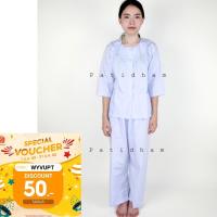 ราคา ชุดปฏิบัติธรรม ผ้าโทเรเกรดเอ เสื้อแขนสามส่วน กางเกงเอวยาง ชุดขาวปฏิบัติธรรม (2181608568)