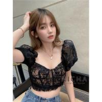 ราคา เสื้อผ้าแฟชั่นมือ งานป้ายNICHAเสื้อครอปลูกไม้ ทรงพอดีตัวเสริมฟองน้ำ ซิปหลังงานดี (11758999035)