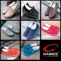ราคา รองเท้าผ้าใบ ผู้ชายแบบสวม รองเท้าหนัง หุ้มส้น Gambol 82087 (2784860582)