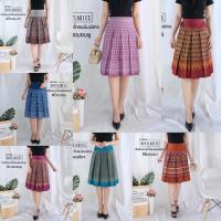 ราคา Mipz สวยสุด ถูกสุด New กระโปรงจีบทวิสสั้น กระโปรงผ้าไทย กระโปรงผ้าฝ้ายพิมพ์ลายจีบทวิส กระโปรงทำงาน (1884481837)