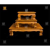 ราคา ตั่งพระไม้สักขาสิงห์ ทรงสี่เหลี่ยมผืนผ้า ราคาต่อ1ชิ้นทำจากไม้สักแท้เคลือบสีธรรมชาติ ฐานวางพระ โต๊ะ แท่นวางพระไม้สัก (7300572403)