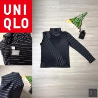 ราคา Uniqlo เสื้อคอเต่า ลายขวาง สีขาว ดำ (9303568214)
