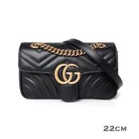 ราคา ถูกที่สุด ของแท้ 100 Gucci GG Marmont 22 cm สีดำ (1688487046)