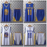 ราคา NBA Golden State Warrior Jersey 11 Thompson Jersey Tops Shorts Basketball Jersey ชุดบาสเกตบอล เสื้อบาสเก็ Set (7118204976)