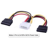 ราคา สายแปลง Power SATA 1ออก2 Molex 4 pin to 2x15Pin SATA Power cable (1501722152)