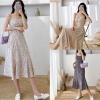 ราคา Kathy เดรสสายเดี่ยว ชุดเดรสยาวไปทะเล เดรสชีฟองคลุมเข่า เดรสสายเดี่ยวลายดอก ดีไซน์เอวยางยืด (4493267277)