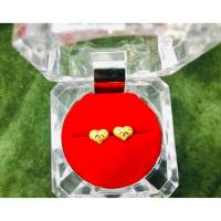 ราคา ต่างหูทองแท้ นน 0 6 กรัม 96 5 ลายหัวใจขัดทราย แป้นพลาสติก ขายได้ จำนำได้ มีใบรับประกัน ต่างหูทอง ต่างหูทองคำแท้ (4785362371)